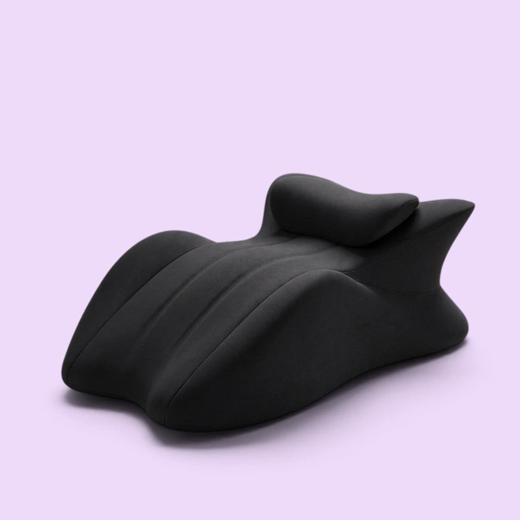 Intimacy Pillow for Couples — 27° Memory Foam, Removable Headrest