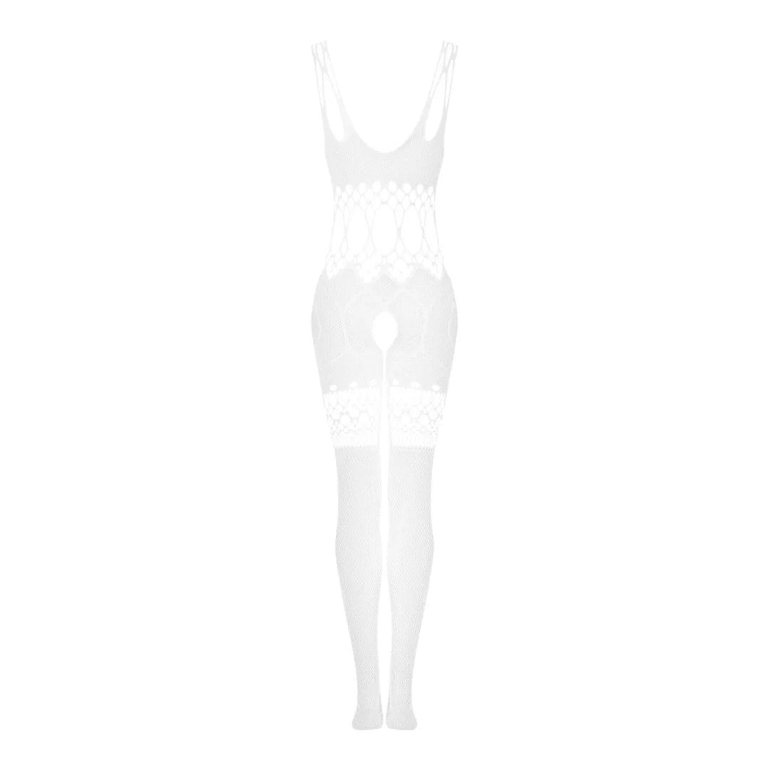 Obsessive G330 Mesh Bodystocking — White, Crotchless