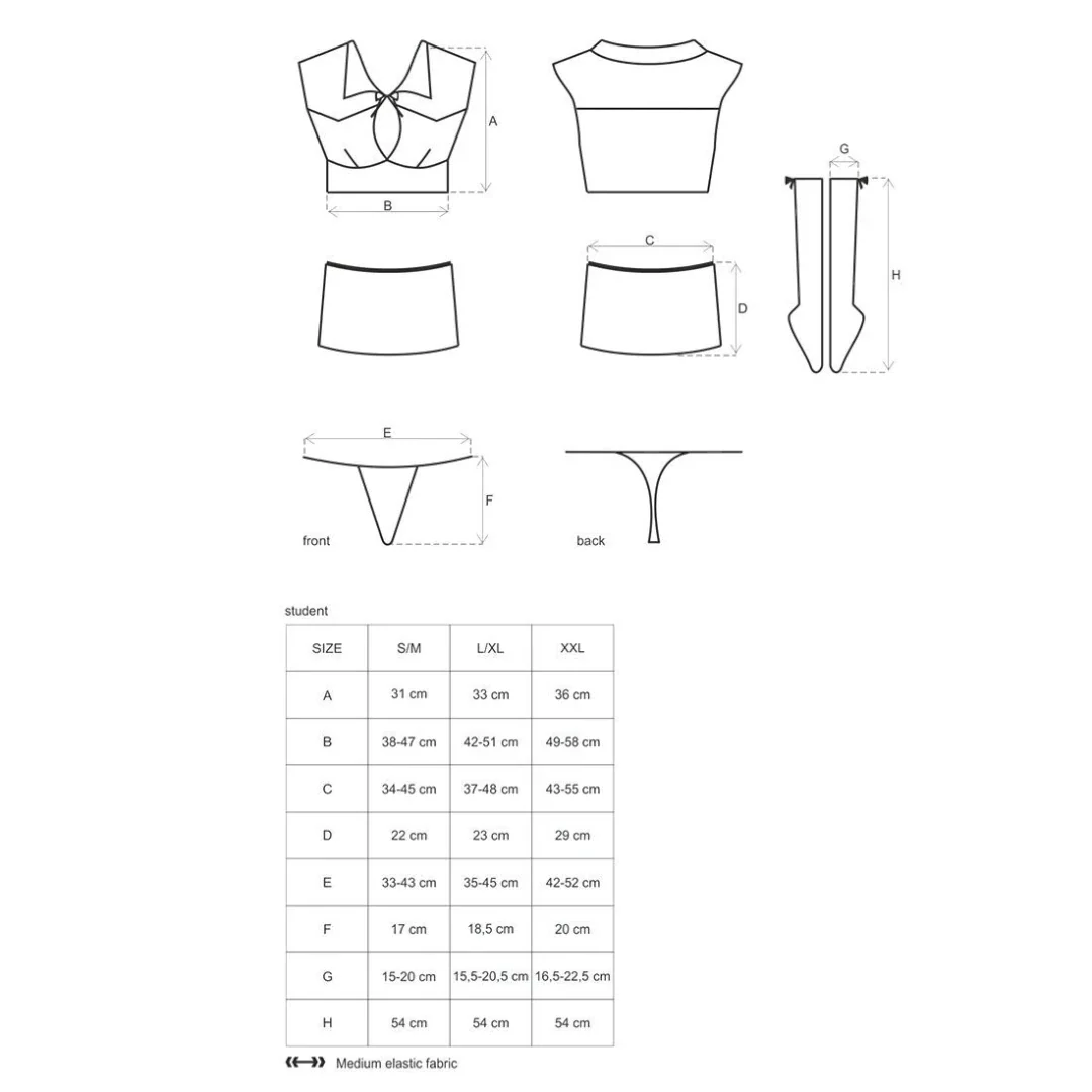 Obsessive Student 4-Piece Costume