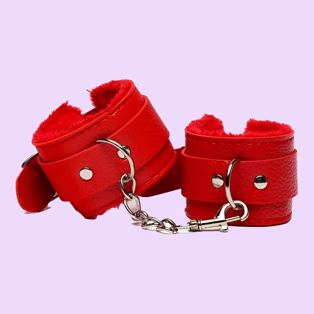Faux Leather Fur-Lined Handcuffs