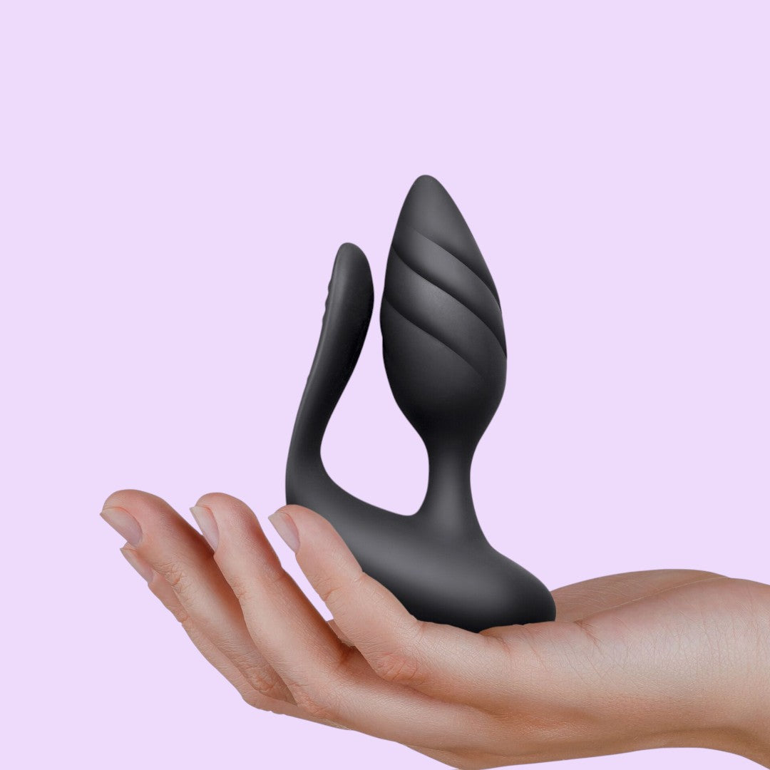 Rocks Off Cocktail Dual Vibrator with Remote — Black