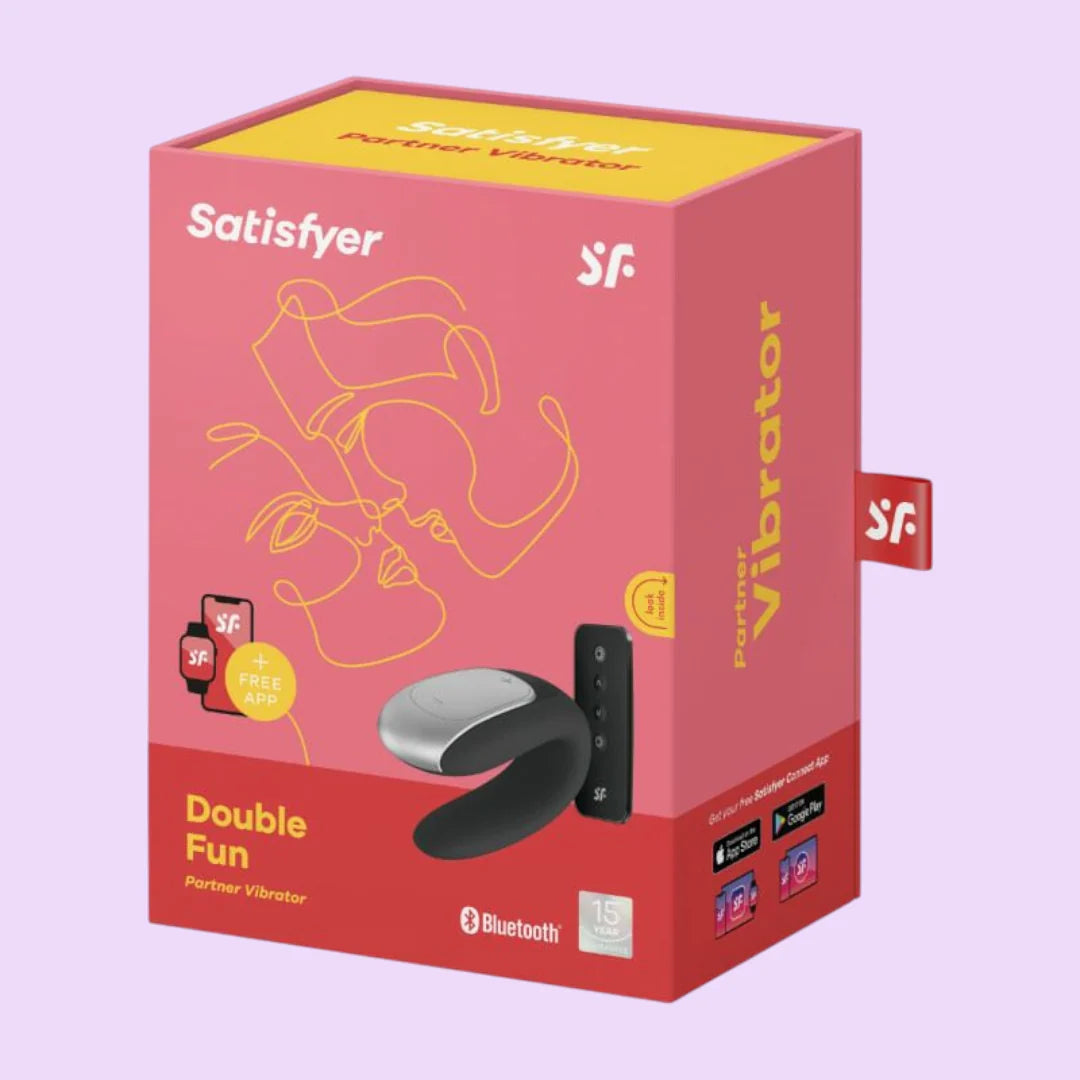 Satisfyer Double Fun Couples Vibrator — Black