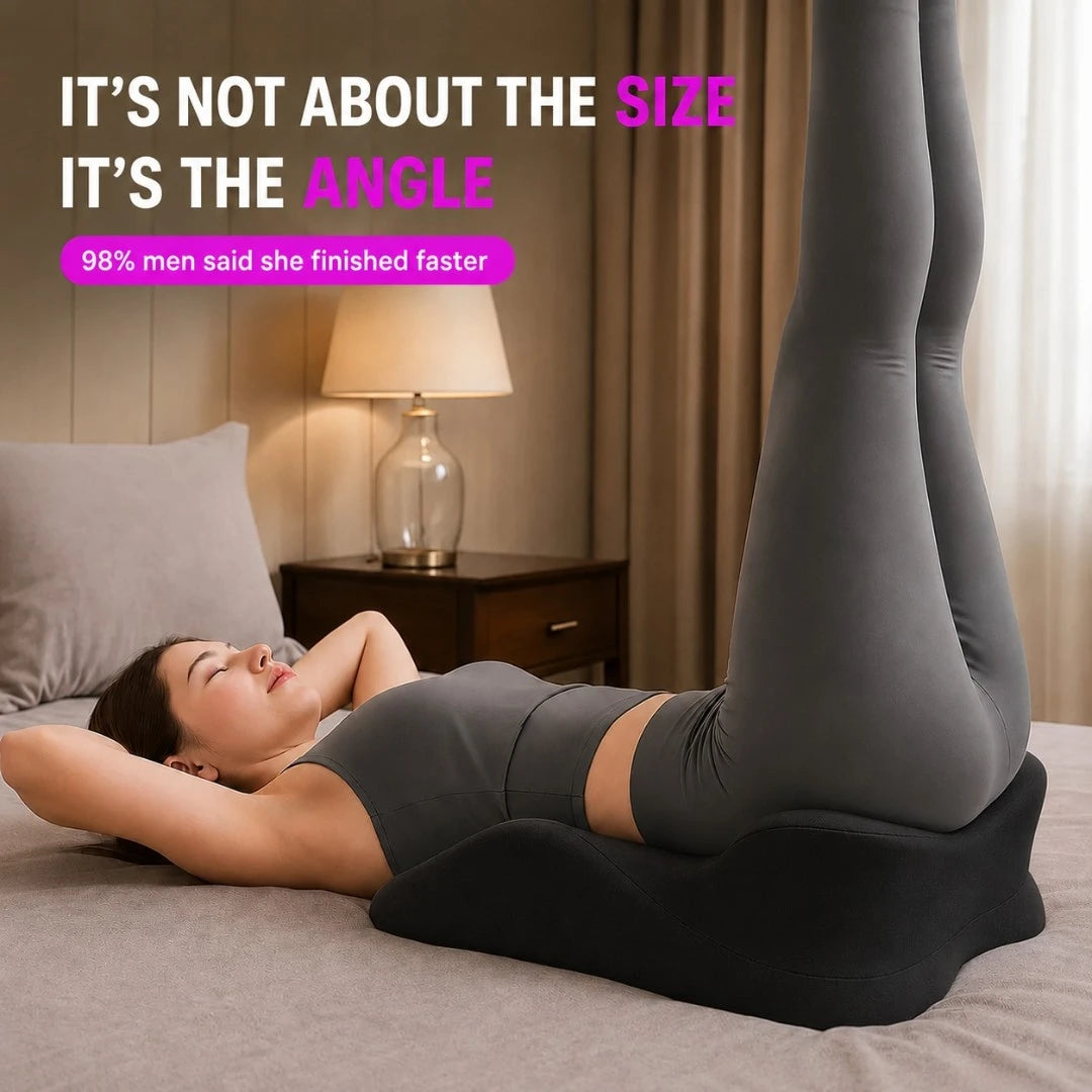 Intimacy Pillow for Couples — 27° Memory Foam, Removable Headrest