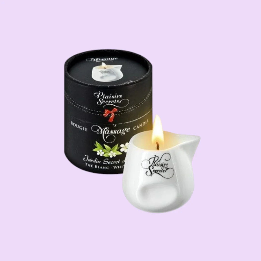 Plaisirs Secrets White Tea Massage Candle — 80 ml
