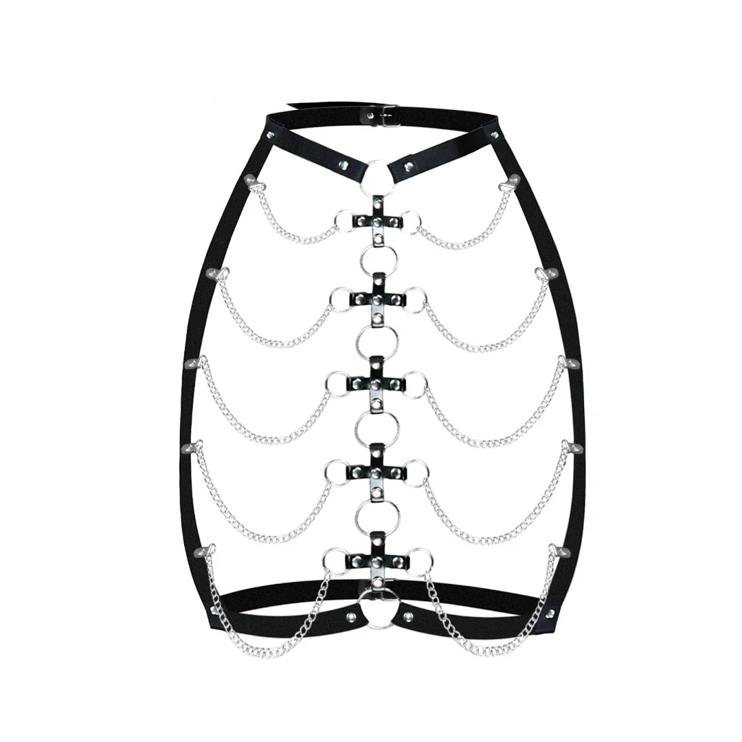 Art of Sex Cross Leather Harness — Black