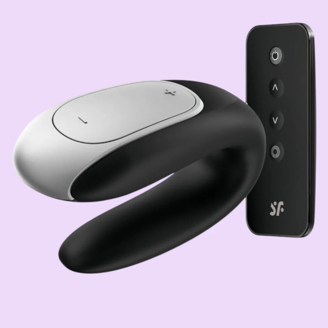 Satisfyer Double Fun Couples Vibrator — Black