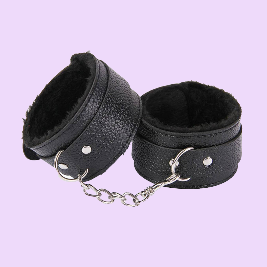 Faux Leather Fur-Lined Handcuffs