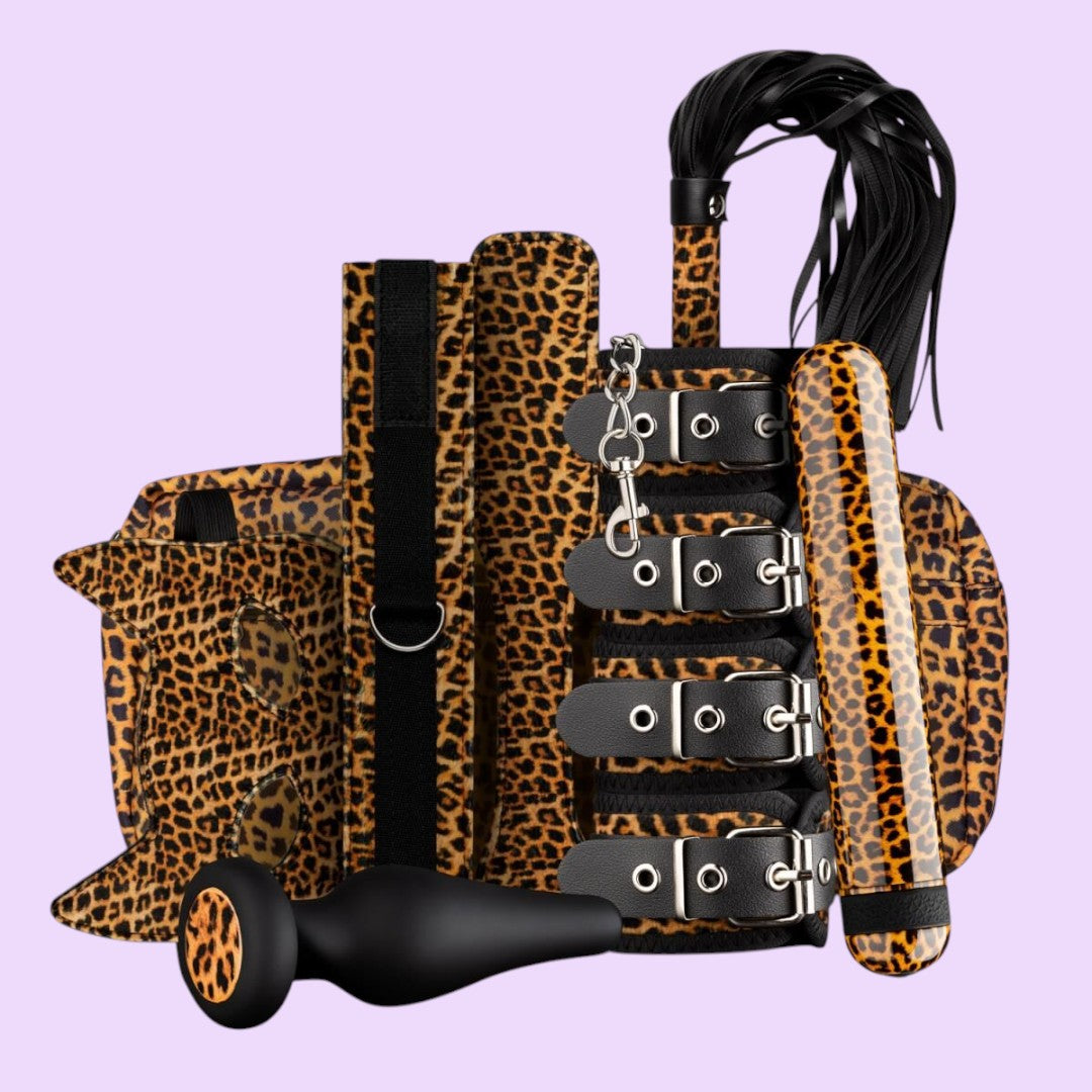 Panthra Gato 8-Piece BDSM Set — Leopard