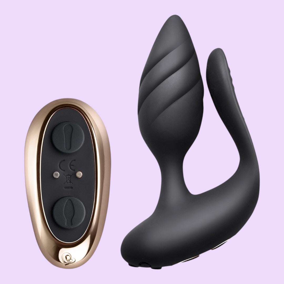 Rocks Off Cocktail Dual Vibrator with Remote — Black