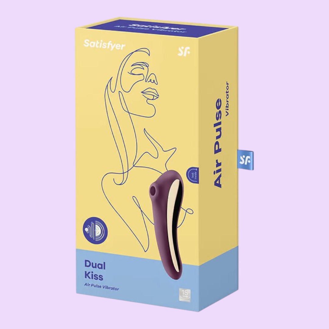 Satisfyer Dual Kiss Air Pulse Vibrator — Wine Red