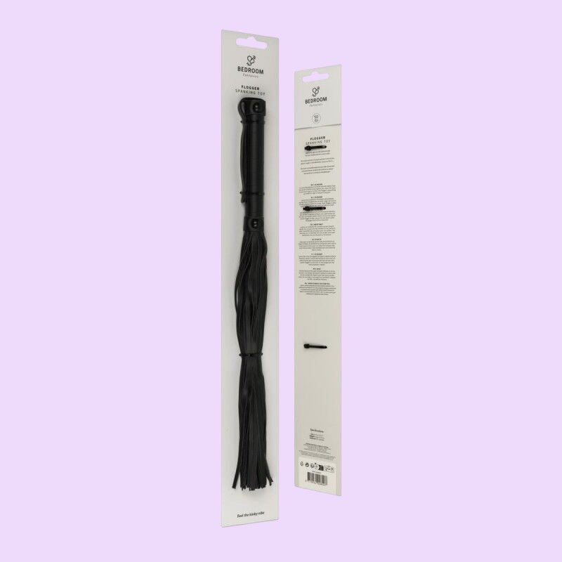 Bedroom Fantasies Faux Leather Flogger — Black, 45 cm