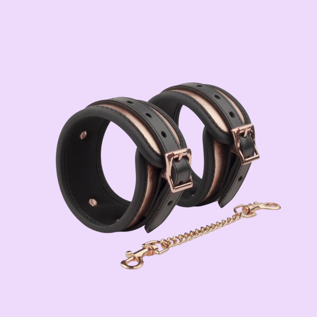 Rosy Gold Nouveau 9-Piece BDSM Set — Black & Rose Gold