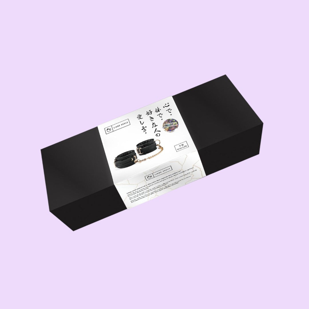Liebe Seele Organosilicon Wrist Cuffs with Chain — Black