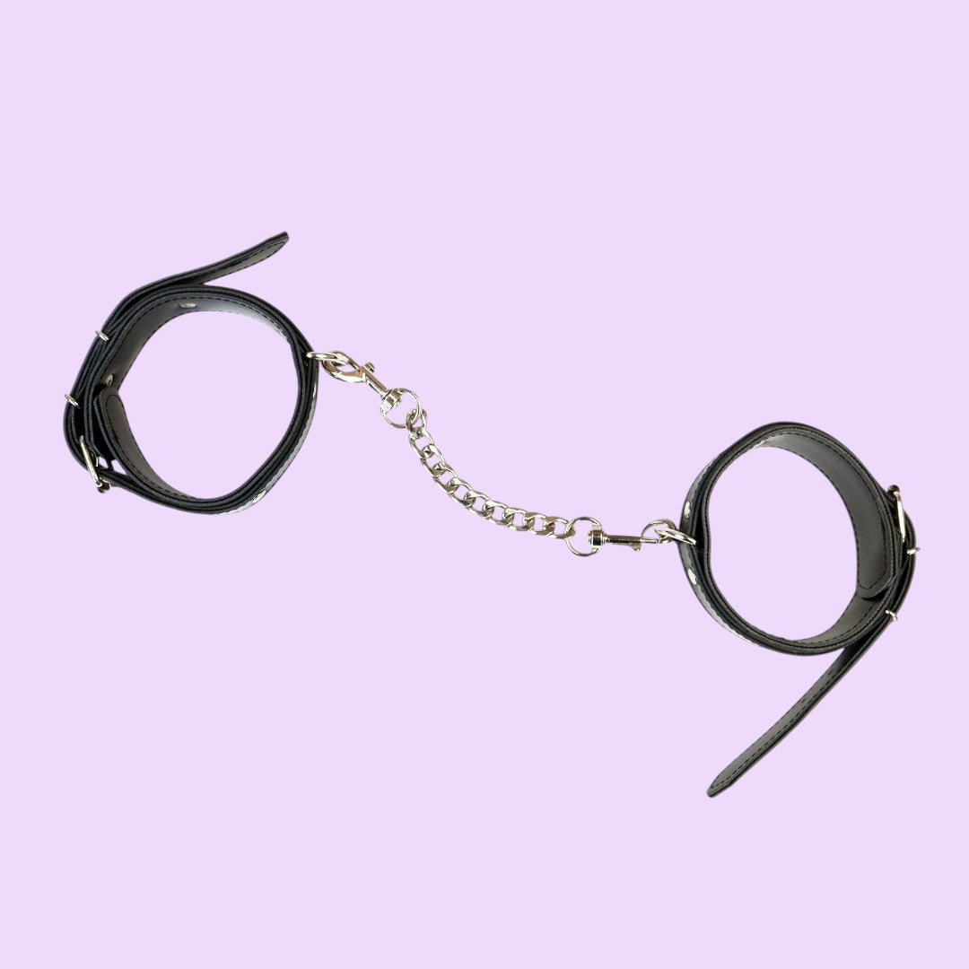 Art of Sex Emoji BDSM Set — Cuffs & Ankle Cuffs, Black