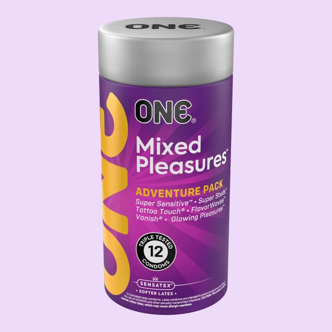 ONE Mixed Pleasures Condoms, 12 Pack — 6 Varieties