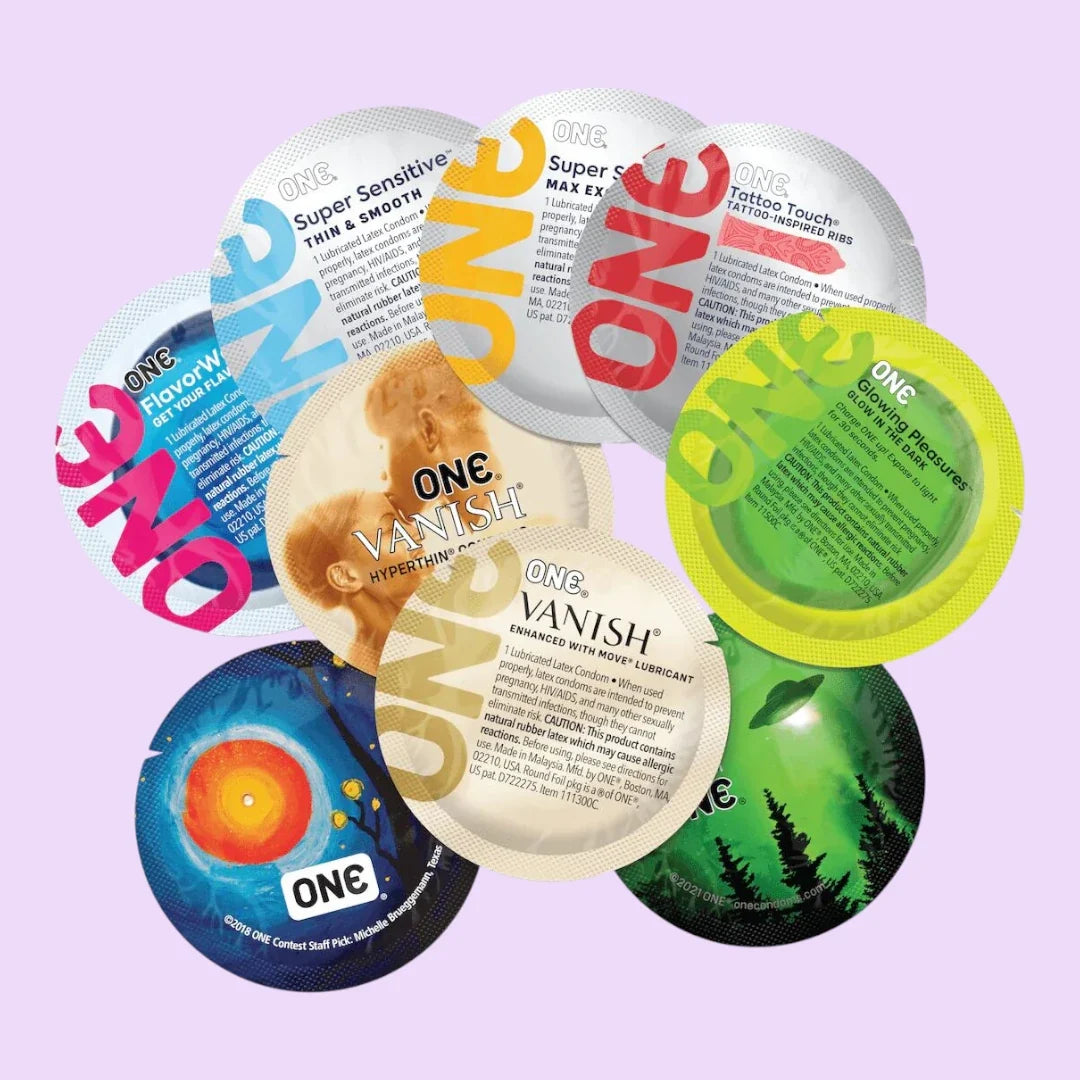 ONE Mixed Pleasures Condoms, 12 Pack — 6 Varieties