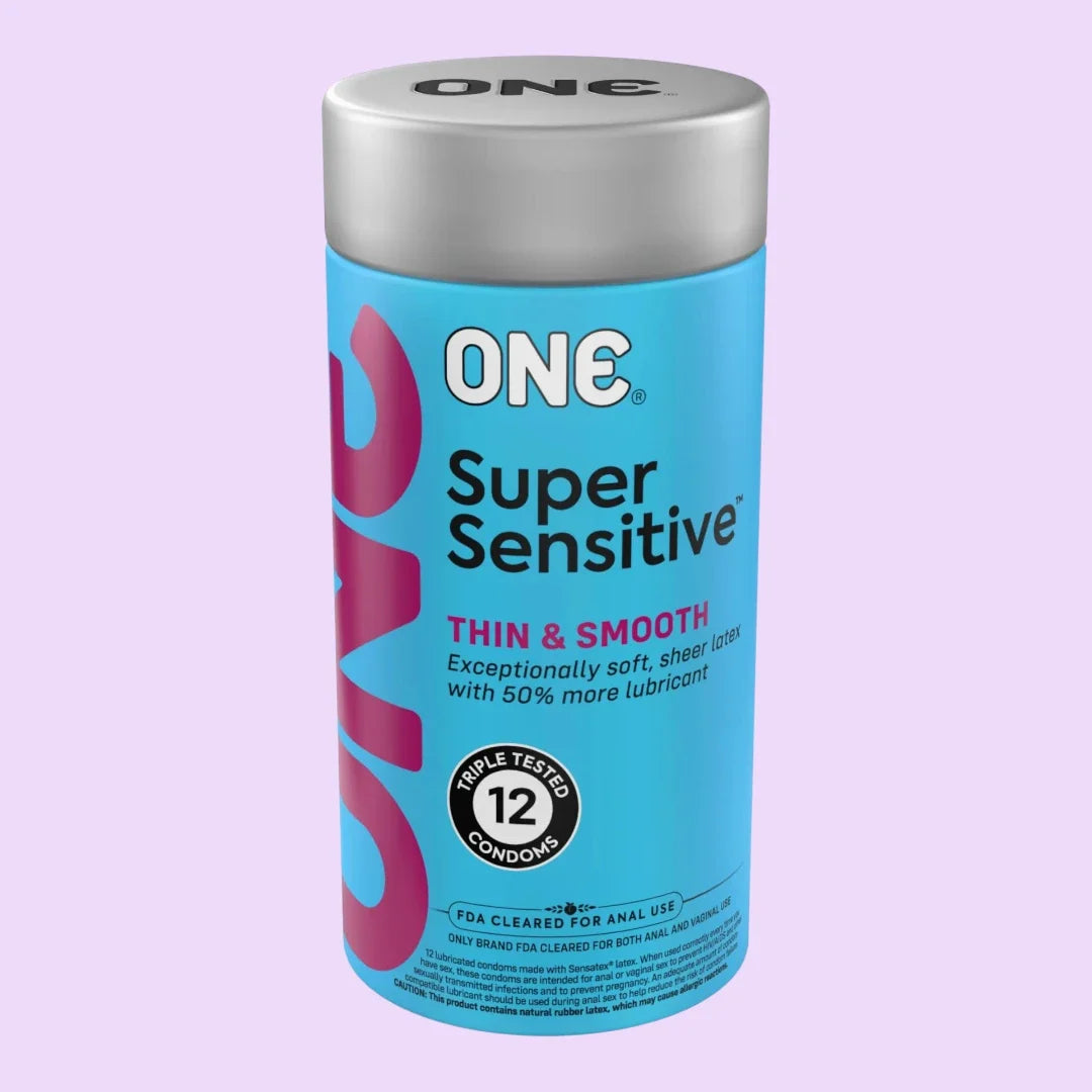 ONE Super Sensitive Condoms, 12 Pack — Smooth with Extra Lube
