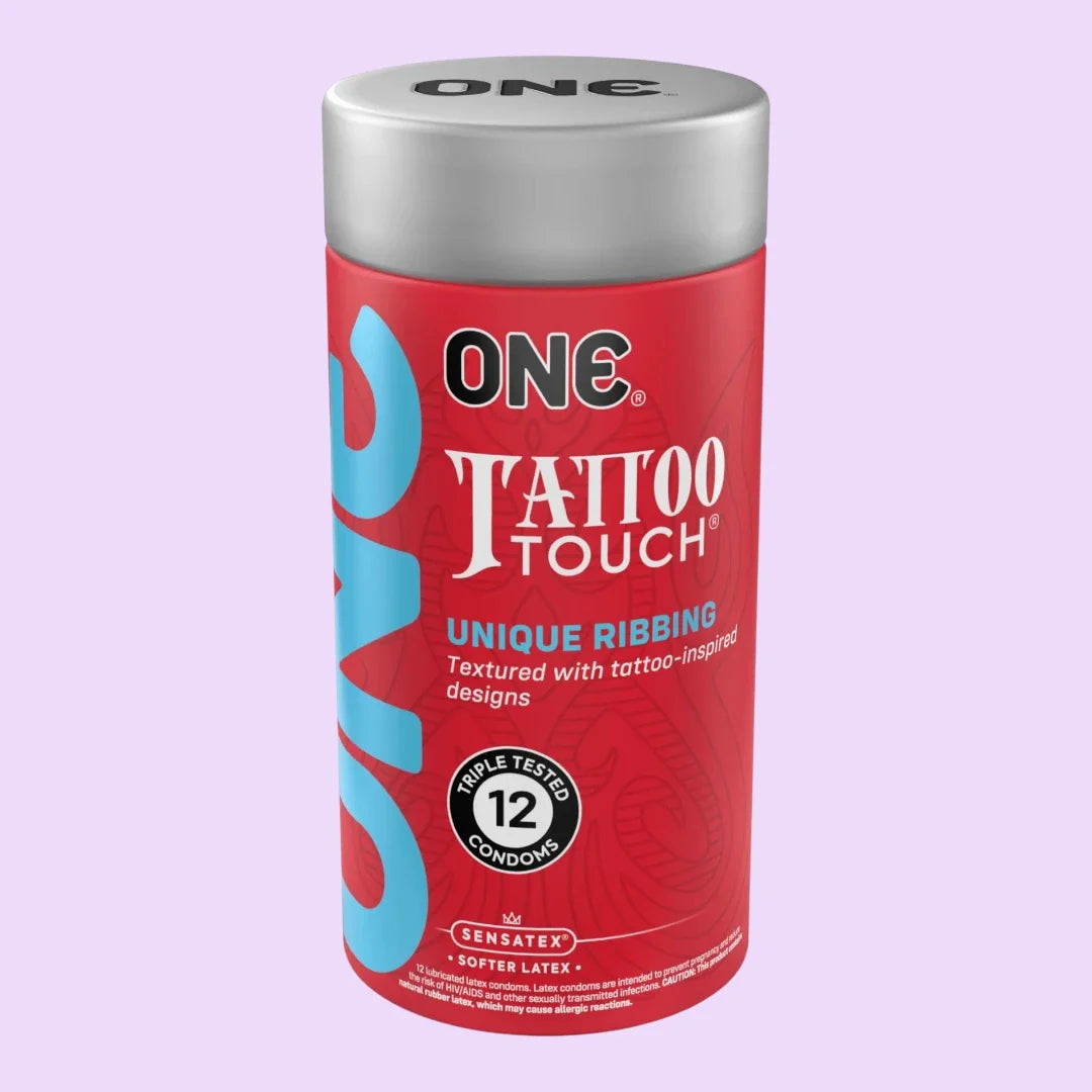 ONE Tattoo Touch Condoms, 12 Pack — Textured, 3 Designs