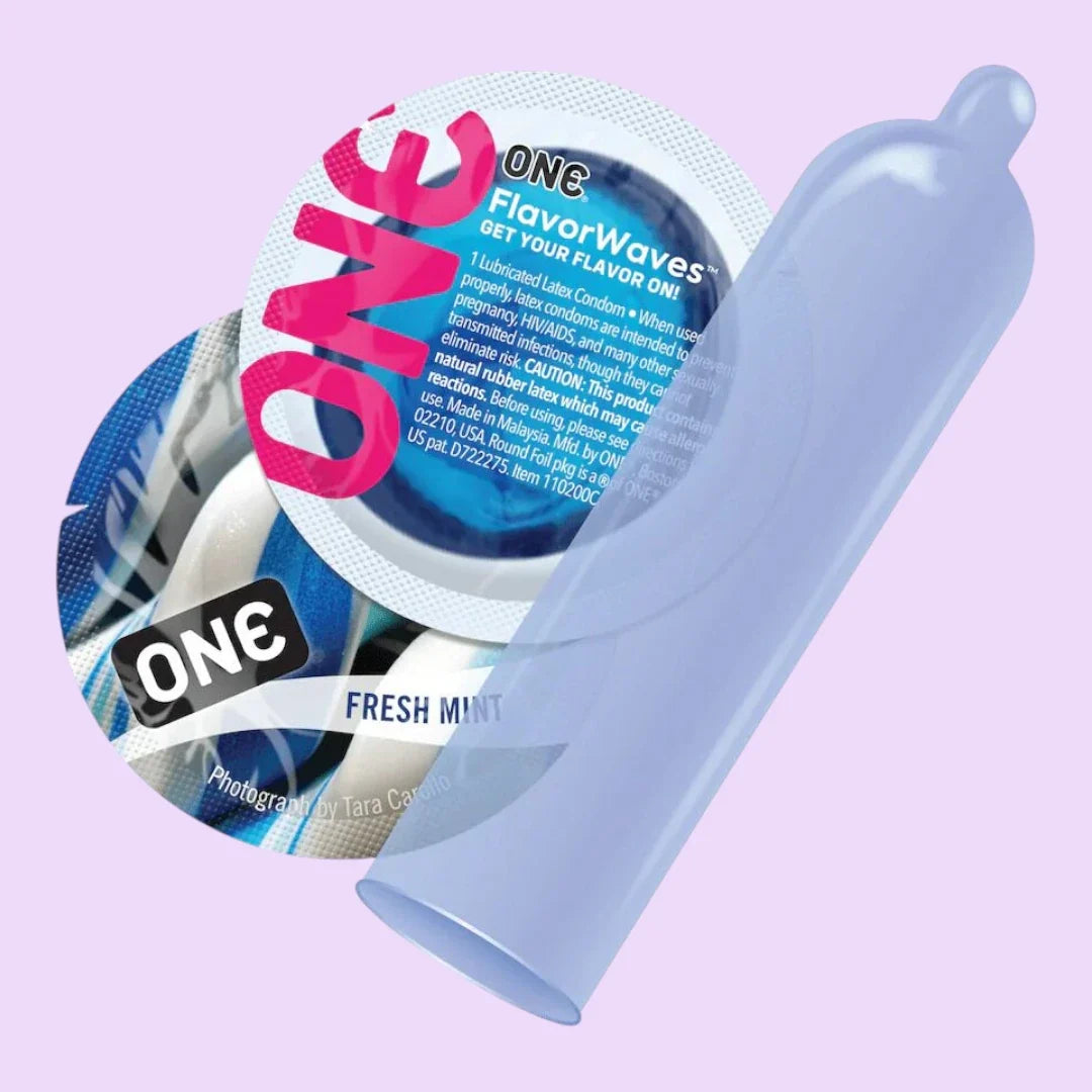 ONE FlavorWaves Flavoured Condoms, 12 Pack — 6 Flavours, 6 Colours