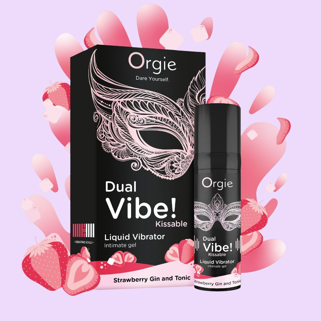 Orgie Dual Vibe! Strawberry Gin & Tonic Edible Liquid Vibrator, 15ml
