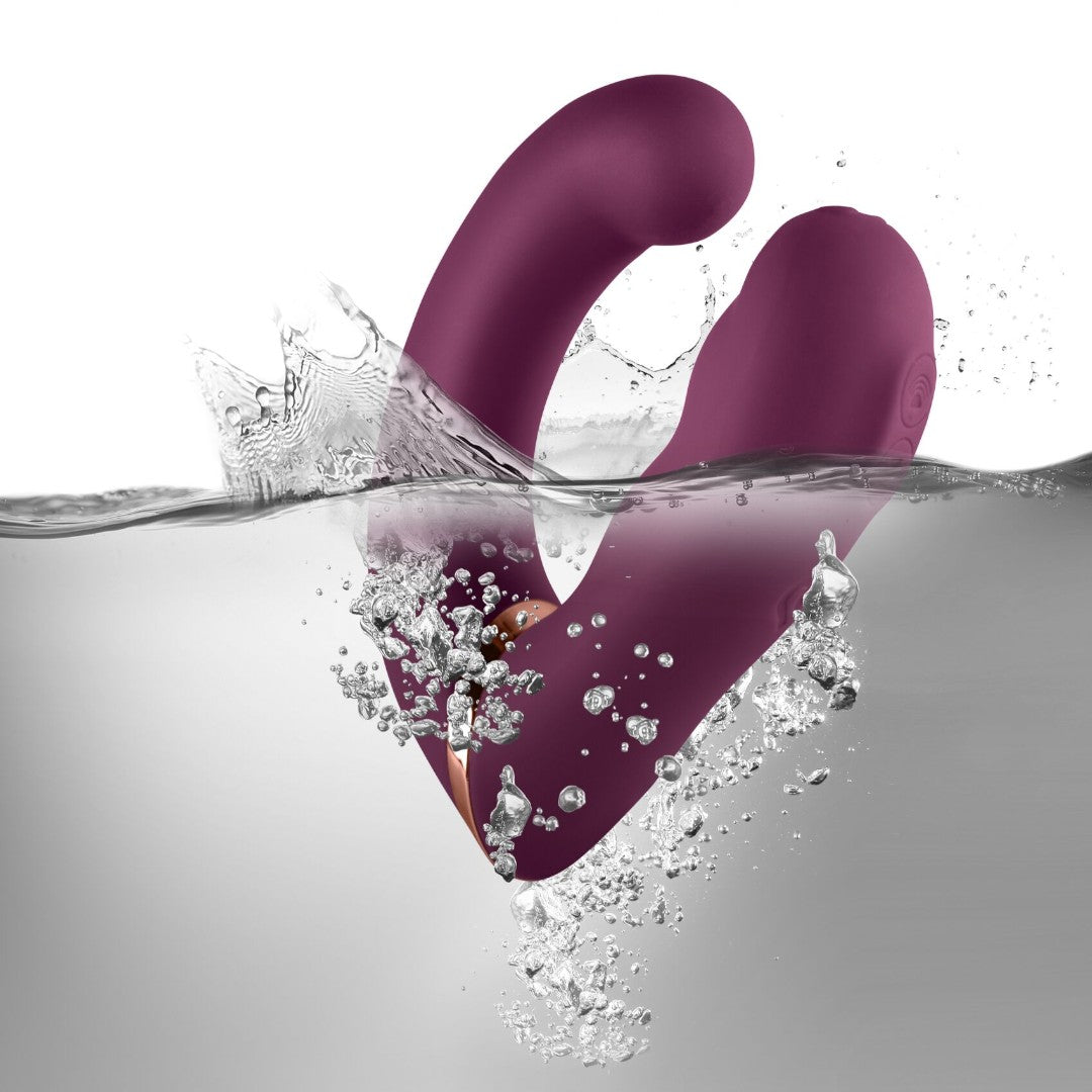 Rocks Off Gemini Dual Vibrator — Burgundy