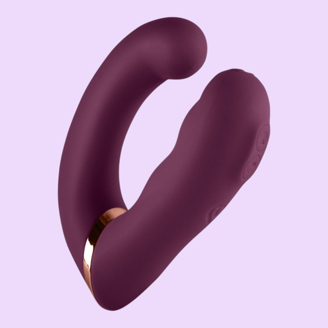 Rocks Off Gemini Dual Vibrator — Burgundy