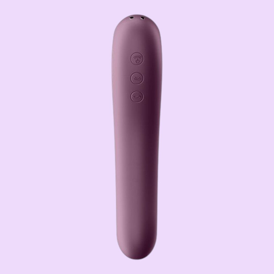 Satisfyer Dual Kiss Air Pulse Vibrator — Wine Red