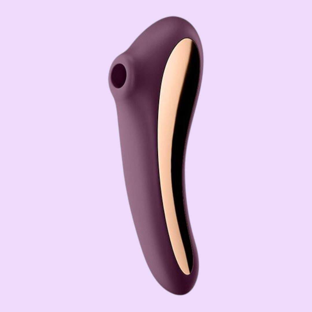 Satisfyer Dual Kiss Air Pulse Vibrator — Wine Red
